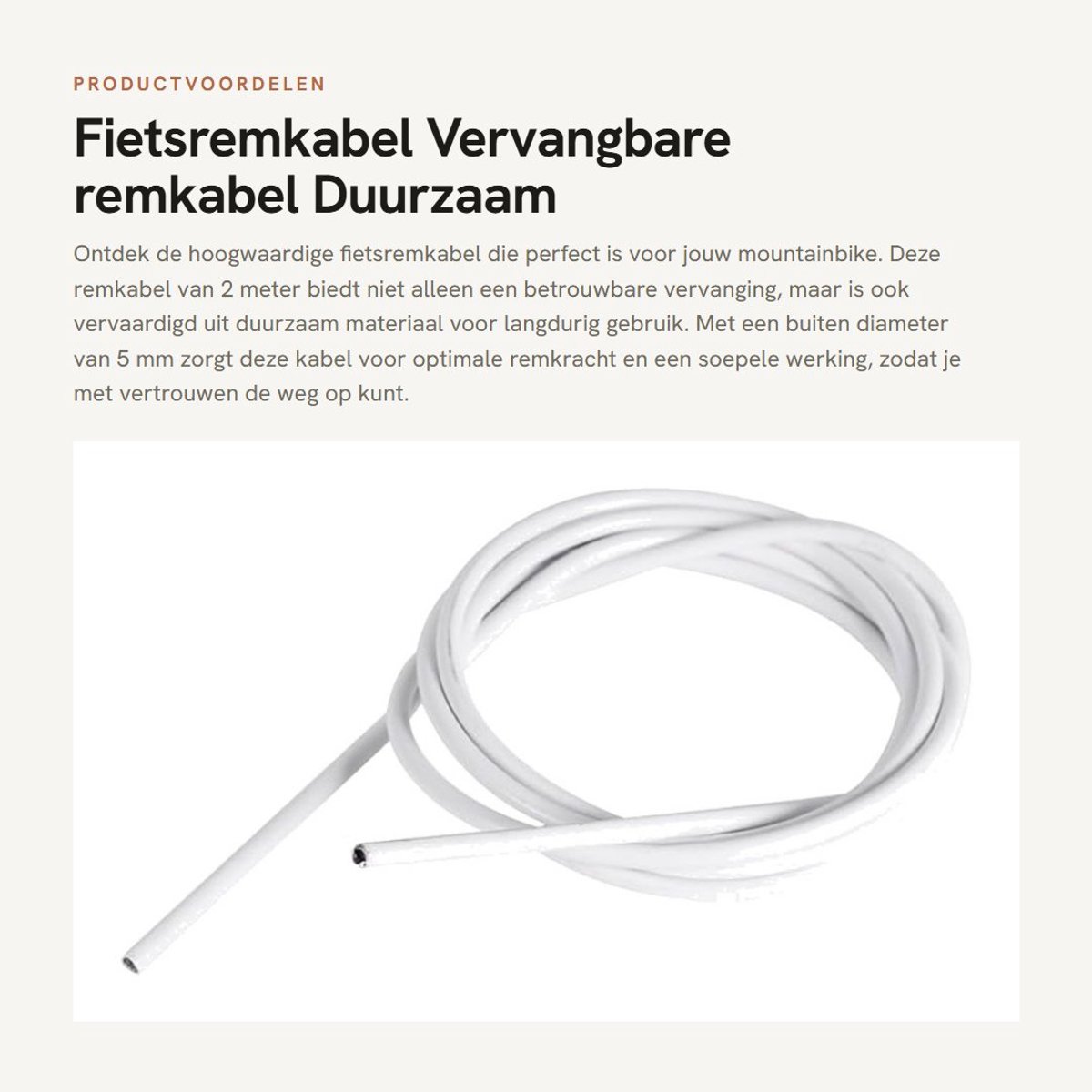 Dailygoods- Remkabel 2 Meter - Remkabelset - Fietsaccessoires - Schakel-/remkabel - Duurzaam materiaal - Betrouwbare prestaties - Fietsremkabel