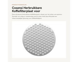Dailygoods- Koffiefilterplaat herbruikbaar - Espressofilter - Roestvrij staal 304 - 58 mm diameter - Ultradun - Milieuvriendelijk
