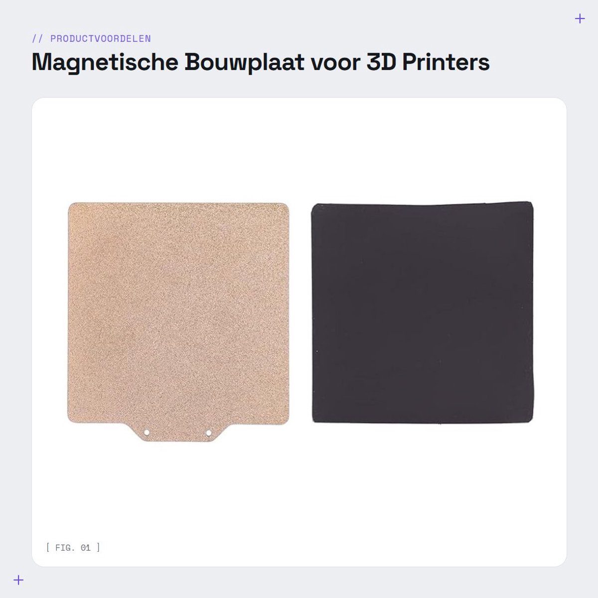 Dailygoods- Bouwplaat Dubbelzijdig - Flexibele Veerstalen Plaat - PEI-Poedercoating - Geschikt voor 3D-printers - 125 x 125 mm - Temperatuurbestendig tot 200 ℃ - 3D-printerbed