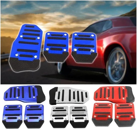 Pedaal Covers - Auto Interieur - Veiliger Rijden - Antislip Aluminium - 3 Stuks - Blauw — afbeelding 4