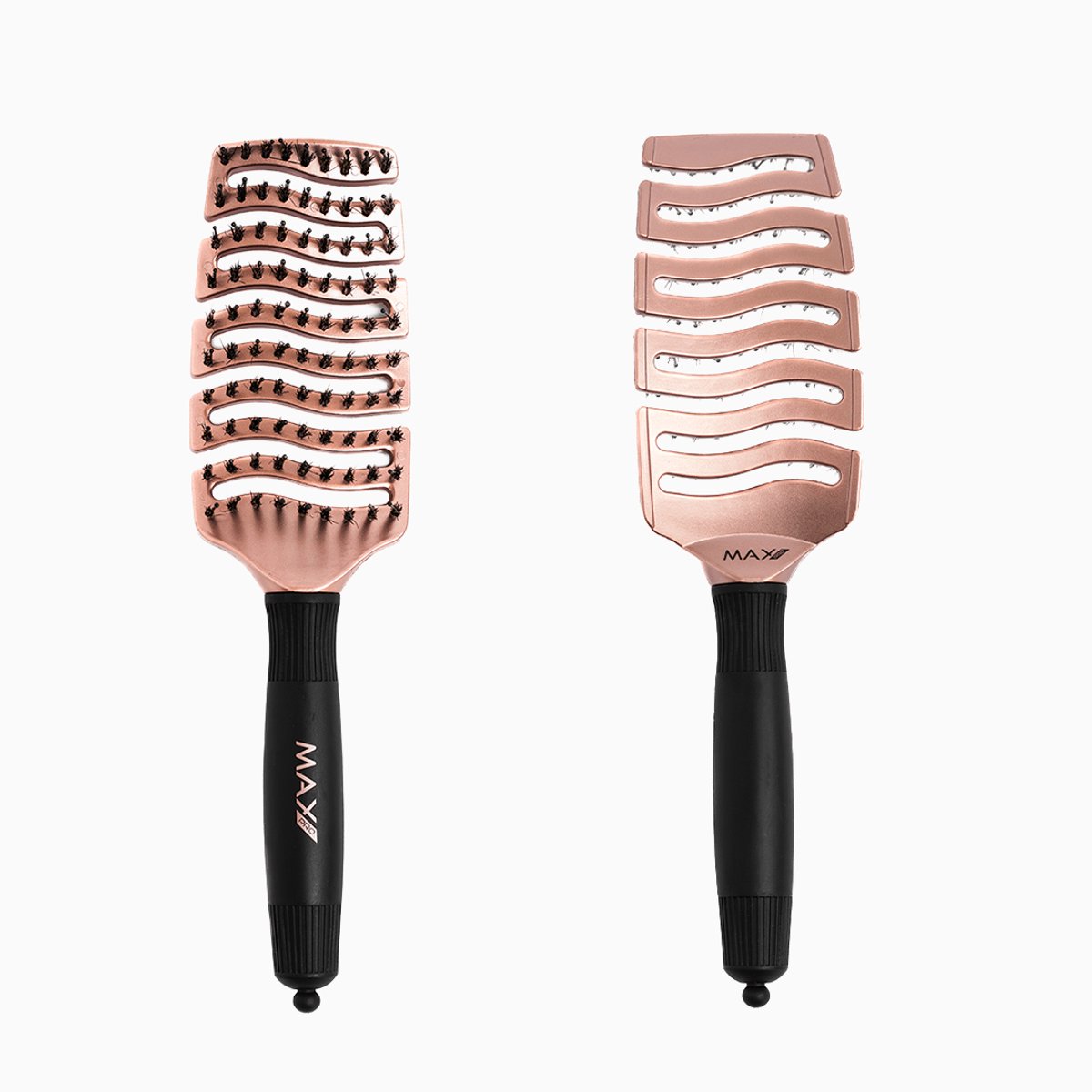 Max Pro Detangler Haarborstel Rose goud - Antiklit - Haar borstel - Jongens en meisjes - Comb - Brostel - Rose goud - Zwijnenhaar borstel