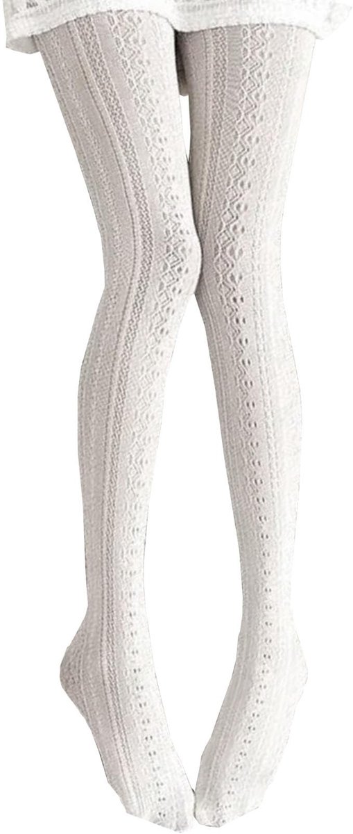 Dailygoods- Damespanty hoge taille - Netpanty met patroon - Sexy klederdrachtpanty - Mesh look - Vlechtpatroon - Comfortabel en duurzaam
