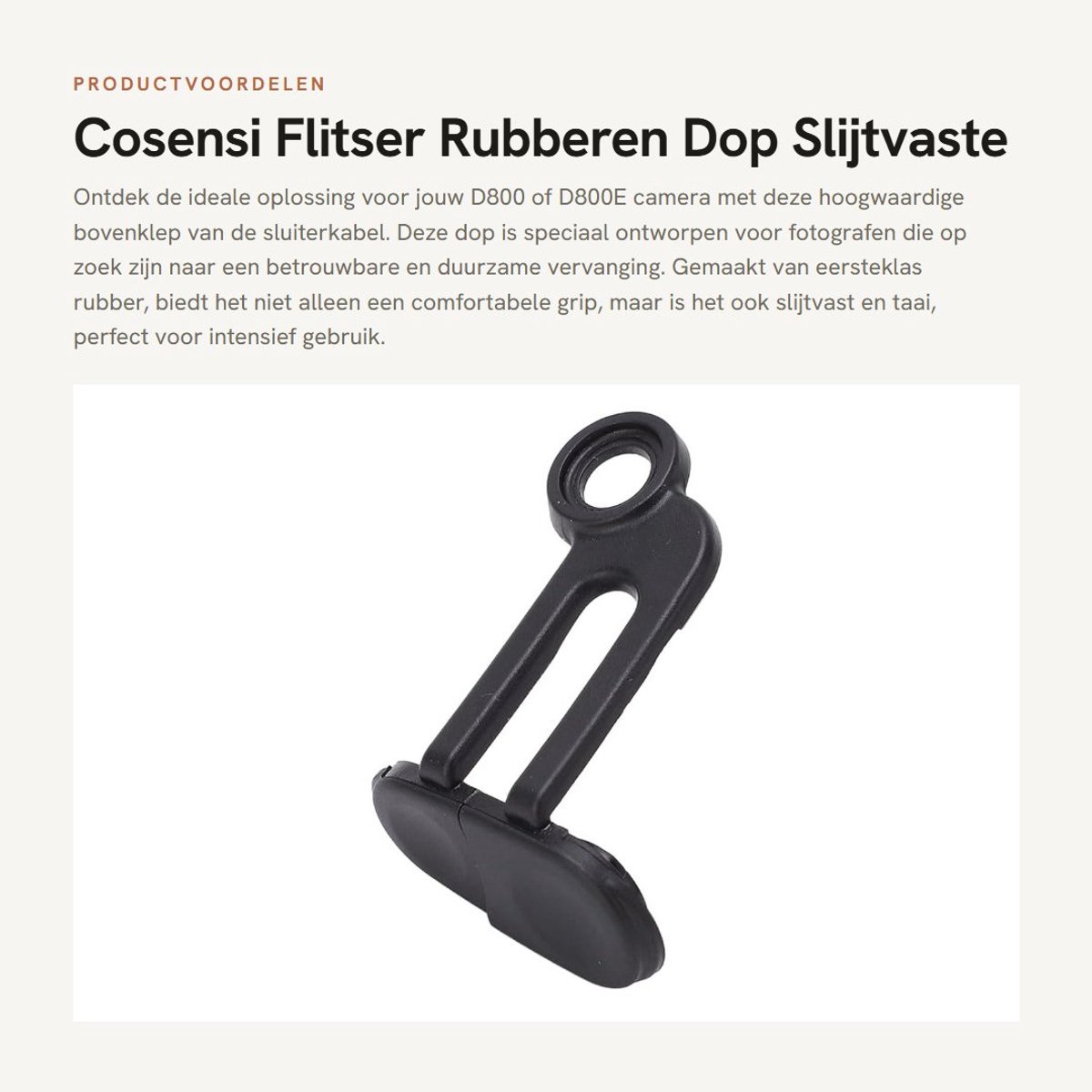 Dailygoods- Sluiterkabel Slijtvaste Bovenklep - Rubberen Dop - Geschikt voor D800/D800E - Duurzaam - Eenvoudig te Installeren - Lichtgewicht - Cameraaccessoire