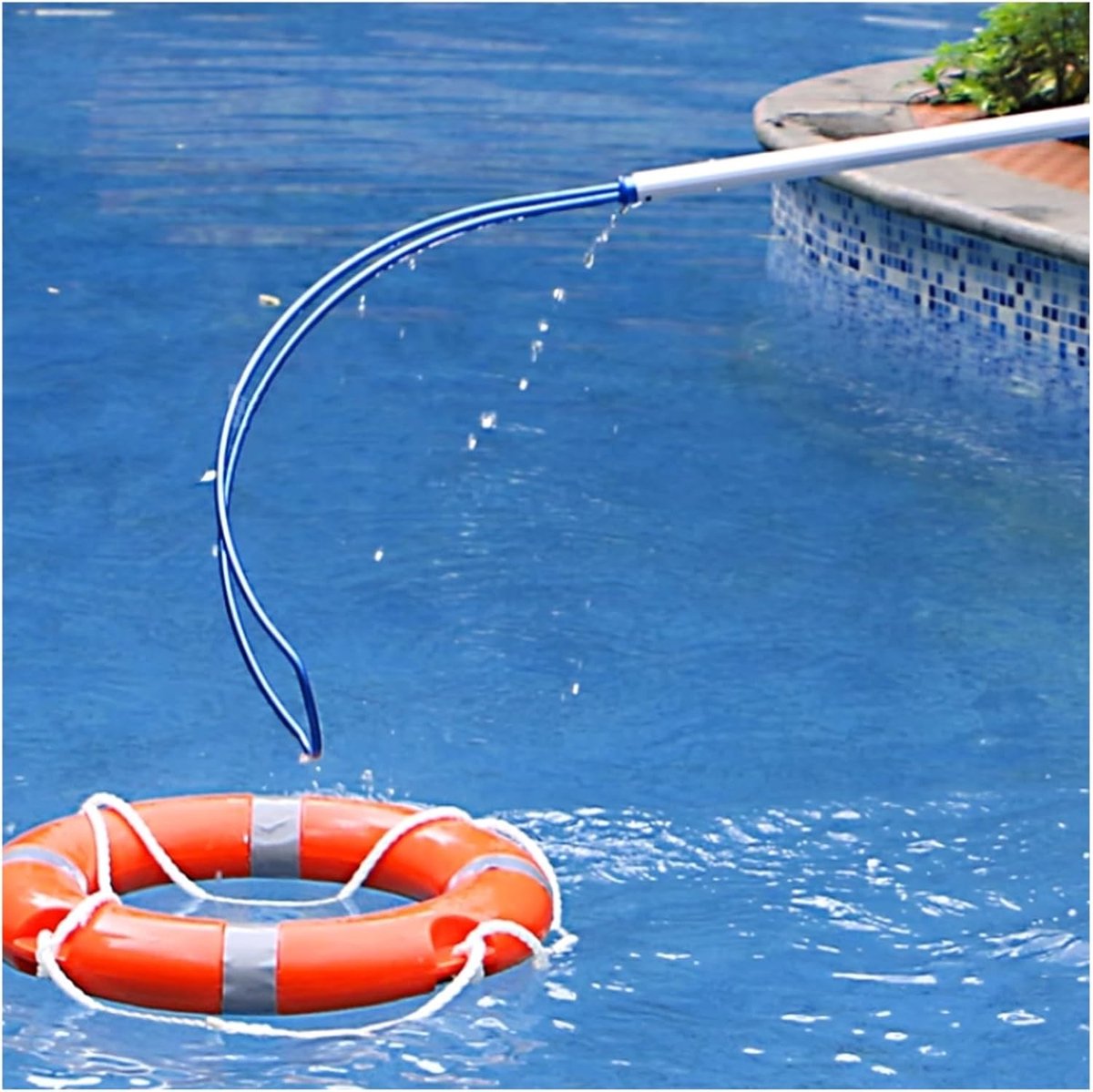 Reddingsstang - Veiligheidshaak - Waterveiligheid - Uitschuifbaar - Tot 5 meter - Blauw
