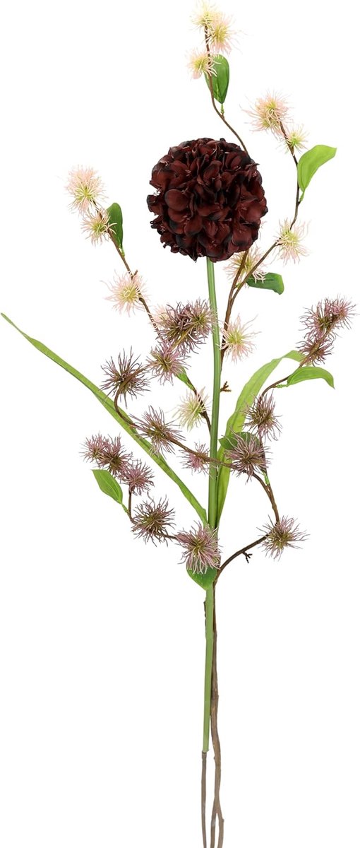Kunstbloemen Set - Decoratie Bloemen - Bloemstukken Maken - Realistisch Uiterlijk - 3 Stuks - Donkerrood