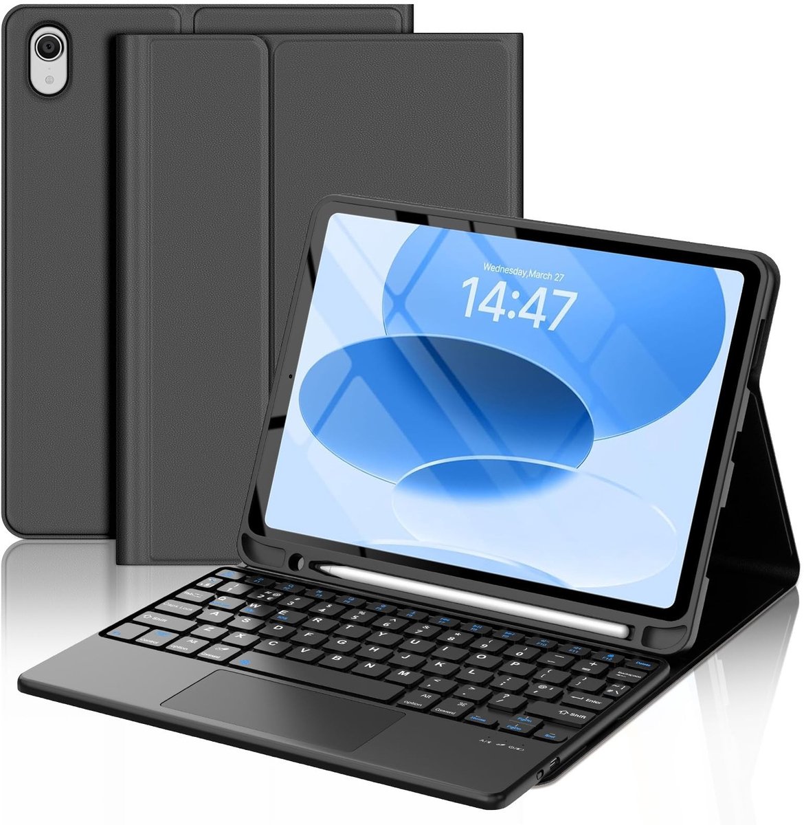 Dailygoods- Toetsenbordhoes Compatibel met iPad A16 11 inch - Bluetooth - Afneembaar Trackpad - UK-lay-out - Schokbestendig - Lichtgewicht - Tabletcase