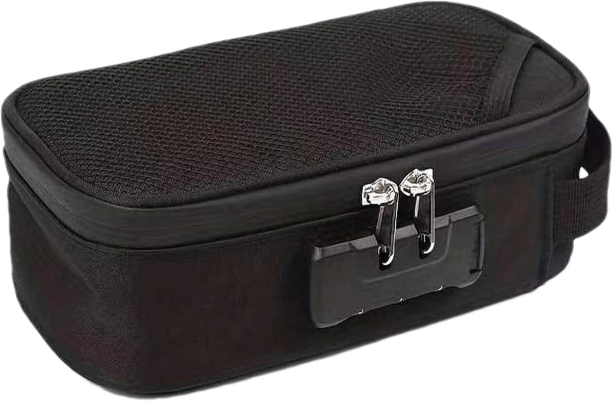 Geurvrije Tas - Documenten Organizer - Veilige Opslag - Ingebouwd Slot - 21 x 10.5 x 8 cm - Zwart