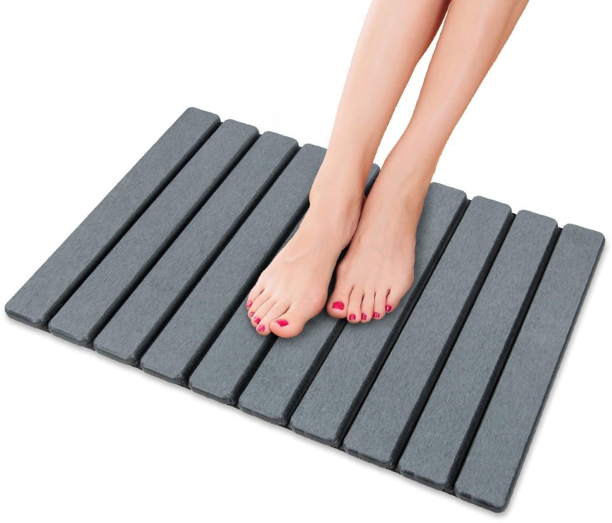 Dailygoods- Badmat Antislip - Opvouwbaar - Natuurlijke Diatomeeënaarde - Sneldrogend - Super Absorberend - 60 x 39 cm - Douchemat