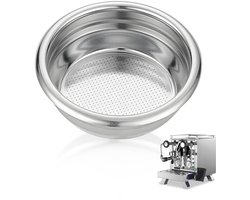 Dailygoods - 58 mm Precisiefiltermand, bodemloze espressofilter voor dubbele espresso van 18-20 g, 304 roestvrij staal