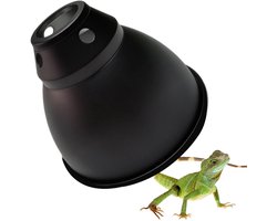 Warmtelamp Terrarium - Reptielenlamp Verlichting - Gezondheid Huisdier - Aluminium Koepelkap - 58 inch - Zwart