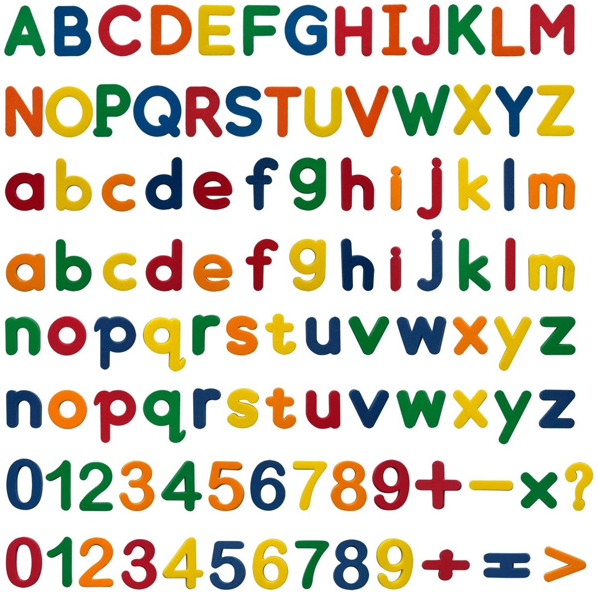 Dailygoods- Magnetische Letters 105 Stuks - Hoofdletters/Kleine Letters - Cijfers/Symbolen