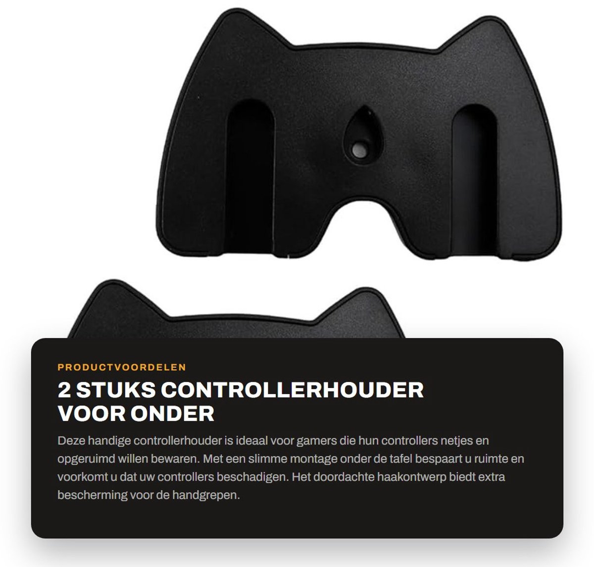 Dailygoods - 2 Stuks Controllerhouder voor Onder de Tafel