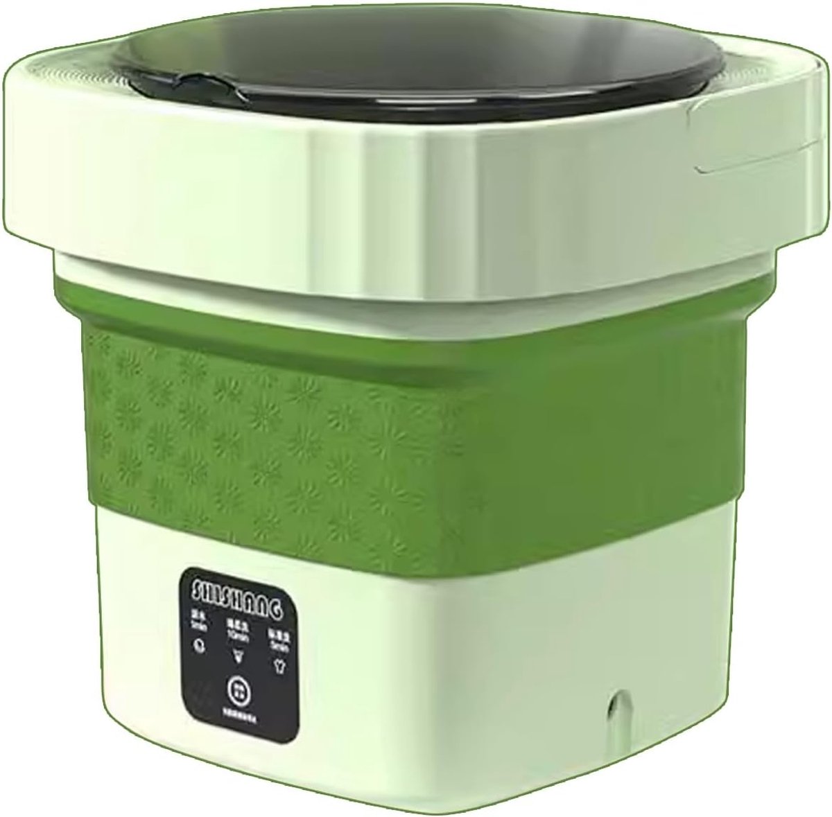 Opvouwbare Wasmachine Mini Wasmachine Reizen en Kamperen Ruimtebesparend Ontwerp 6 Liter Capaciteit Groen