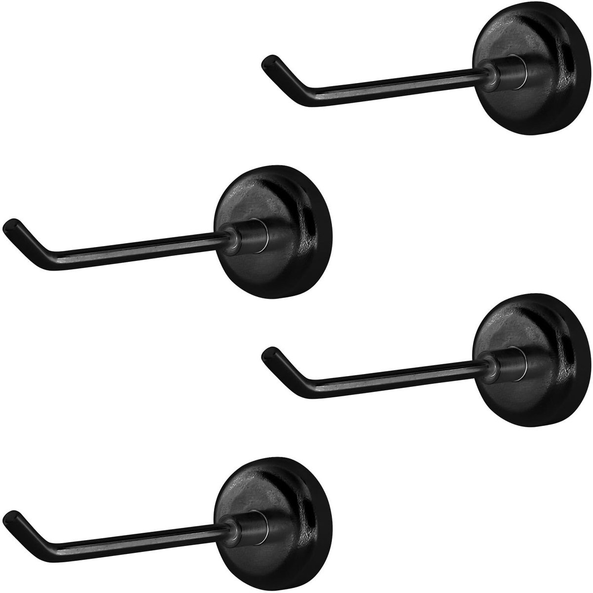 Dailygoods - 4 stuks Magnetische Haken, Zware Sterke Magnetische Hangers Wandhaken om op te Hangen Belastbaar tot 3kg Ideaal voor Cruiseschepen Koelkasten Keukens Garages en Kluisjes (Zwart)