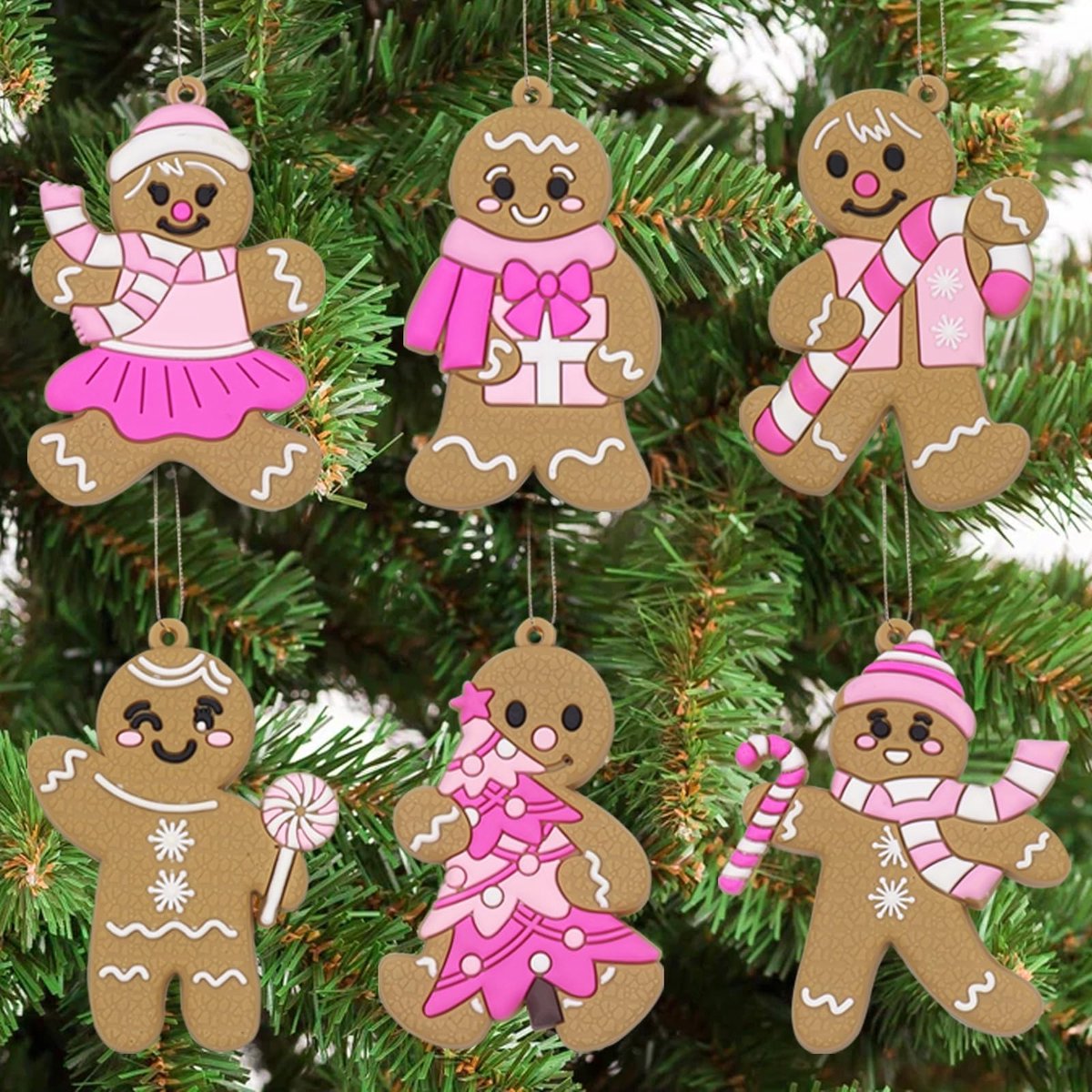 Dailygoods - 18 Stuks Peperkoekmannetjes Kerstboomversiering en Hangers