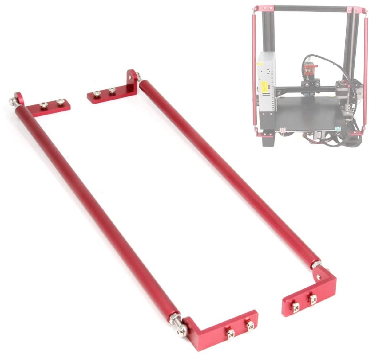 Trekstang Set - Stabilisator Stangen - 3D Printer Upgrade - Verbeterde Z-As Stabiliteit - 365 mm Lengte - Rood