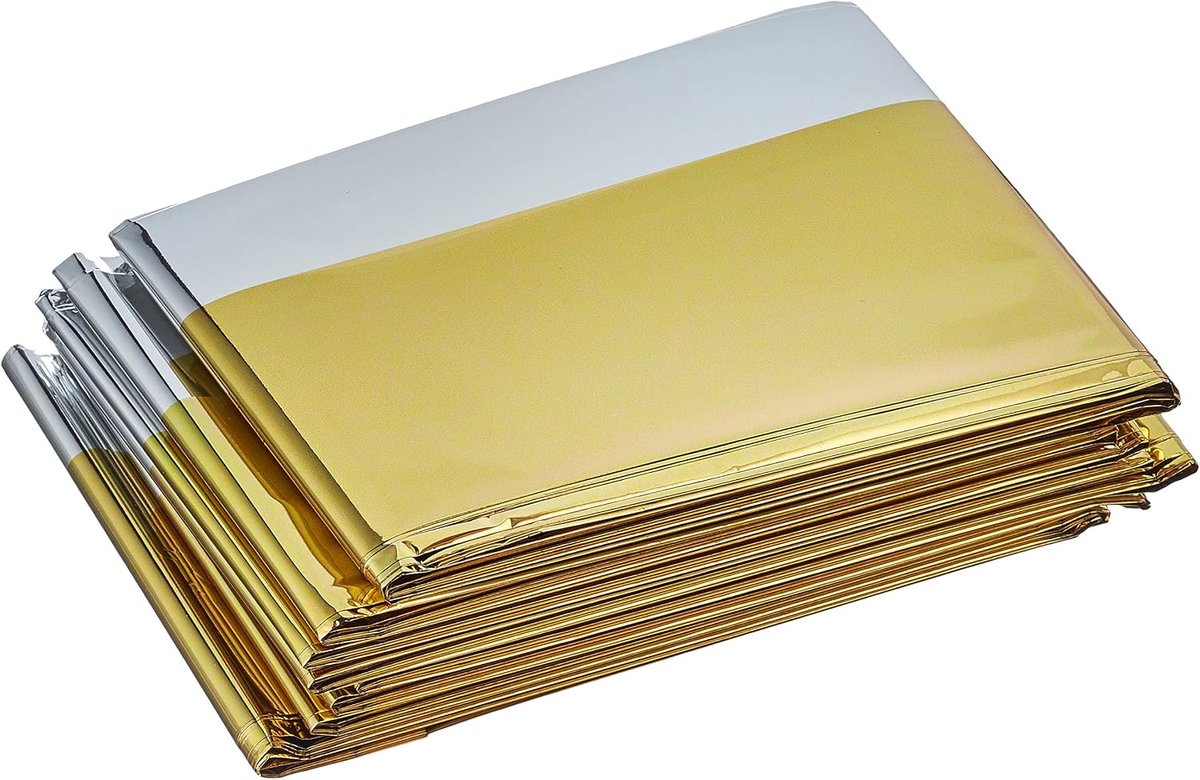 Overlevingsdeken - Nooddeken thermisch - Buitenactiviteiten - Lichtgewicht isolatie - 160 x 210 cm - Goud