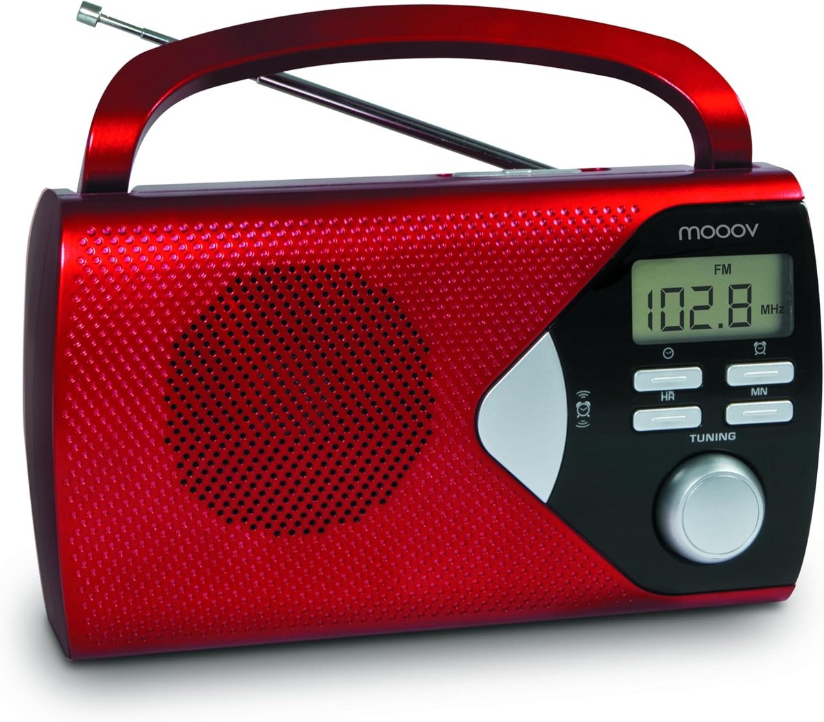 Draagbare Radio - Wekkerradio Digitaal - Muziek Luisteren - Digitale Frequentie - Compact Formaat - Rood