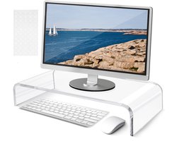 Dailygoods - SWAWIS Acryl Schermstandaard 50 x 20 x 10 cm Dikte 10 mm Monitorhouder Monitorhoogte Kantoor Schermhoogte