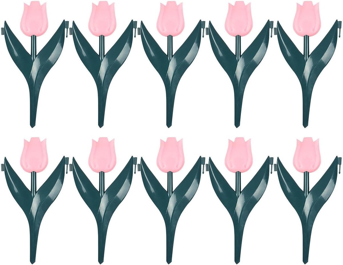 Landschapsrand Bloemen - Tuinrand Decoratie - Bloembedden Afzetten - No-Dig Installatie - 10 Stuks - Roze