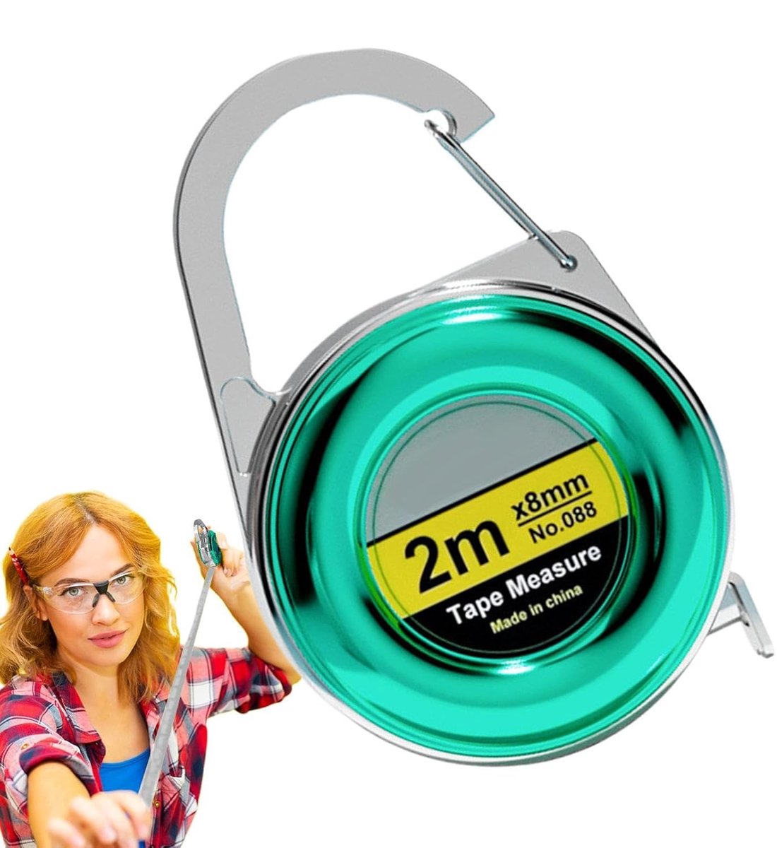Meetlint Lichaam - Naaimeter Flexibel - Kleding Meten - Intrekbaar Ontwerp - 200 cm - Groen