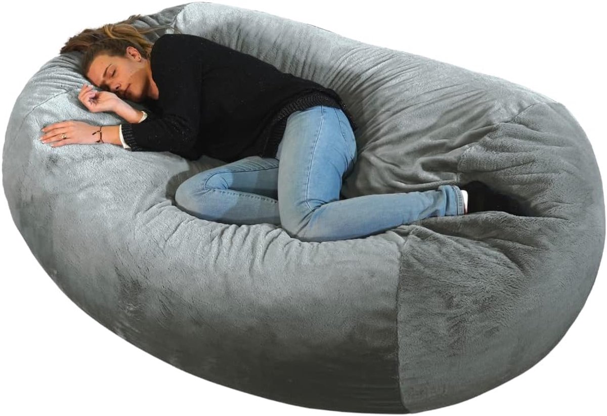 XXL Zitzak - Poef Bed - Ontspannen Thuis - Afneembare Hoes - 160 x 90 cm - Grijs