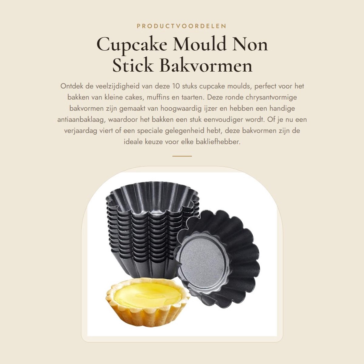 Dailygoods- Cupcakevorm 10 Stuks - Ronde Chrysant Vorm - Bakvormen - Niet Plakkerig - Duurzaam - Hoog Temperatuur Bestendig - Bakvorm