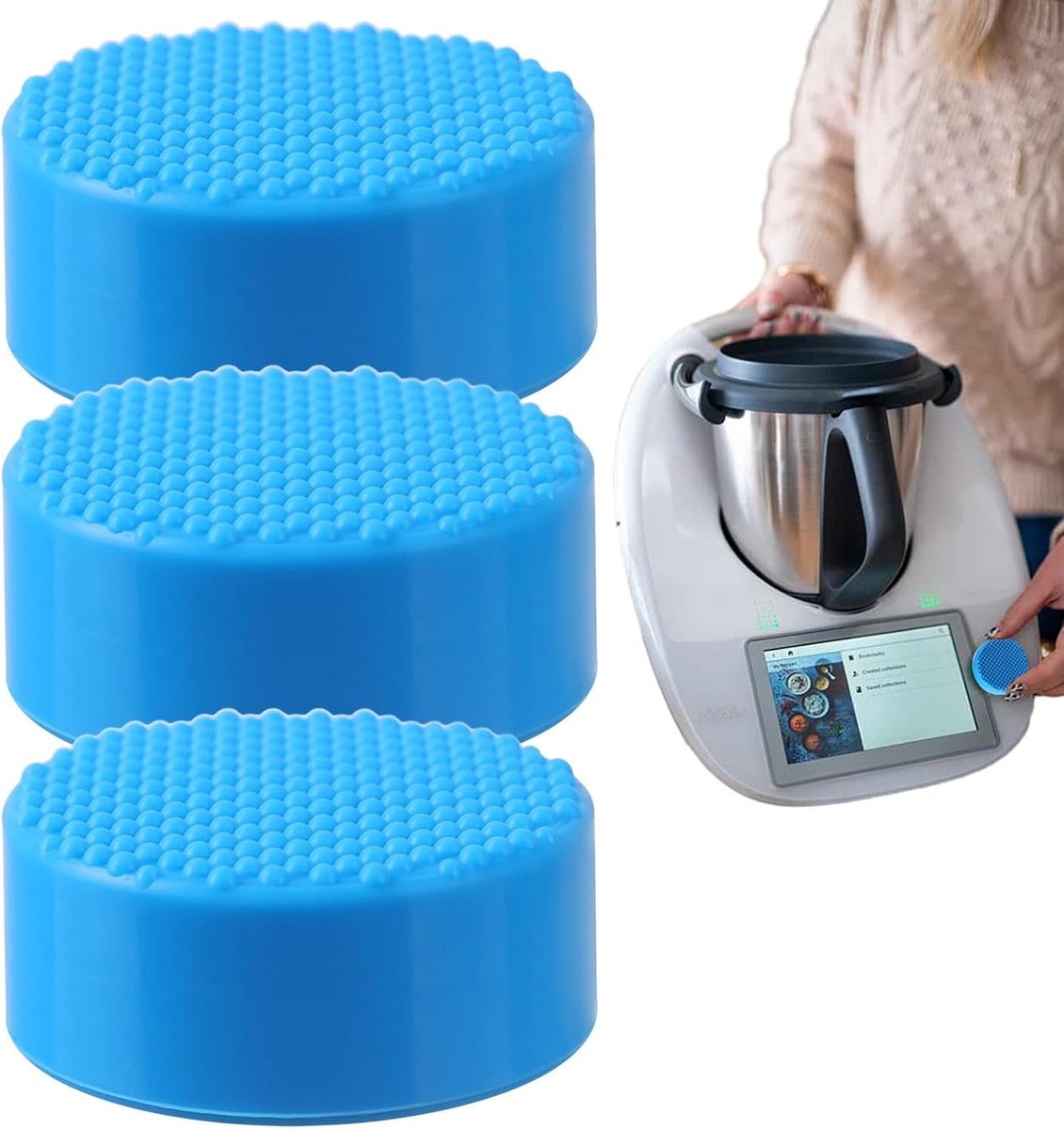Keukenmachine Schakelaarhoes - Beschermhoes Knoppen - Apparaat Beschermen - Duurzaam Siliconen Materiaal - 315 Inch Diameter - Blauw