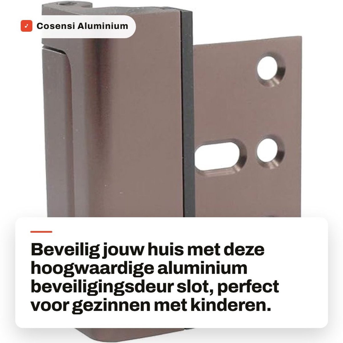 Dailygoods- Deurslot Kindveilig - Aluminium Deurslot - Versterkt - Buitendeur - Veiligheidsvergrendeling - 3 Inch Hoog - Weerstand tot 70kg - Veiligheidsdeurslot