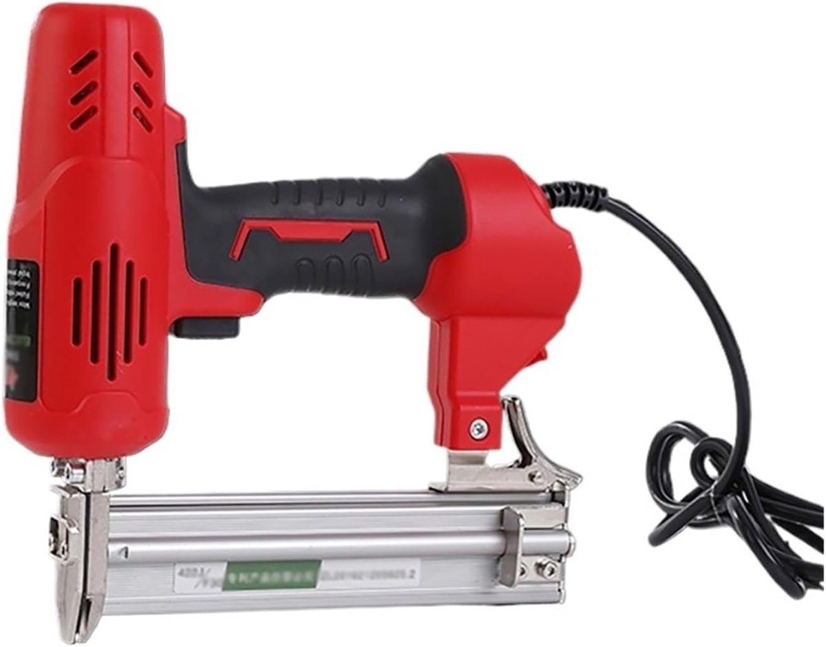 Elektrisch Schiethamer - Nietmachine Bouw - Meubels Maken - Krachtige Motor - 30 mm Spijkers - Rood