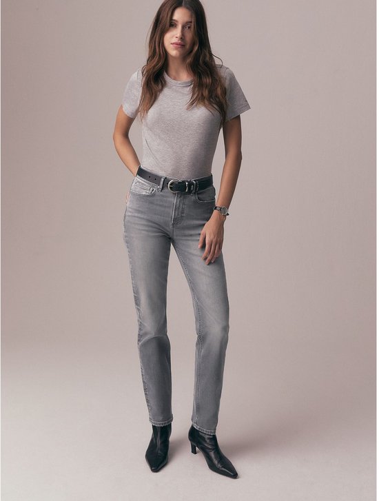 Next - Dames - Nette stretchjeans met halfhoge taille, petite - Petite - Grijs