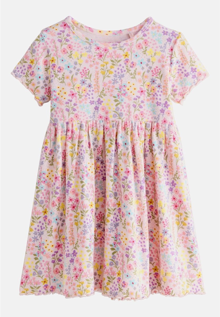 Next - Meisjes - Geribde jersey jurk - Roze