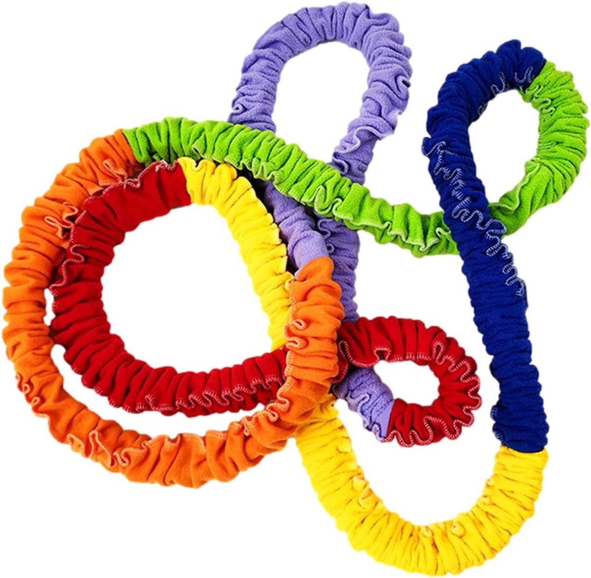 Stretchband - Spanningstouw Ring - Teamwork Spel - Multidirectionele Beweging - 2 Meter - Regenboog