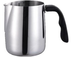 Latte Art Schenkkan - Melkopschuimer Pitcher - Koffie Maken - Nauwkeurige Puntige Tuit - 1000ml - Zilver
