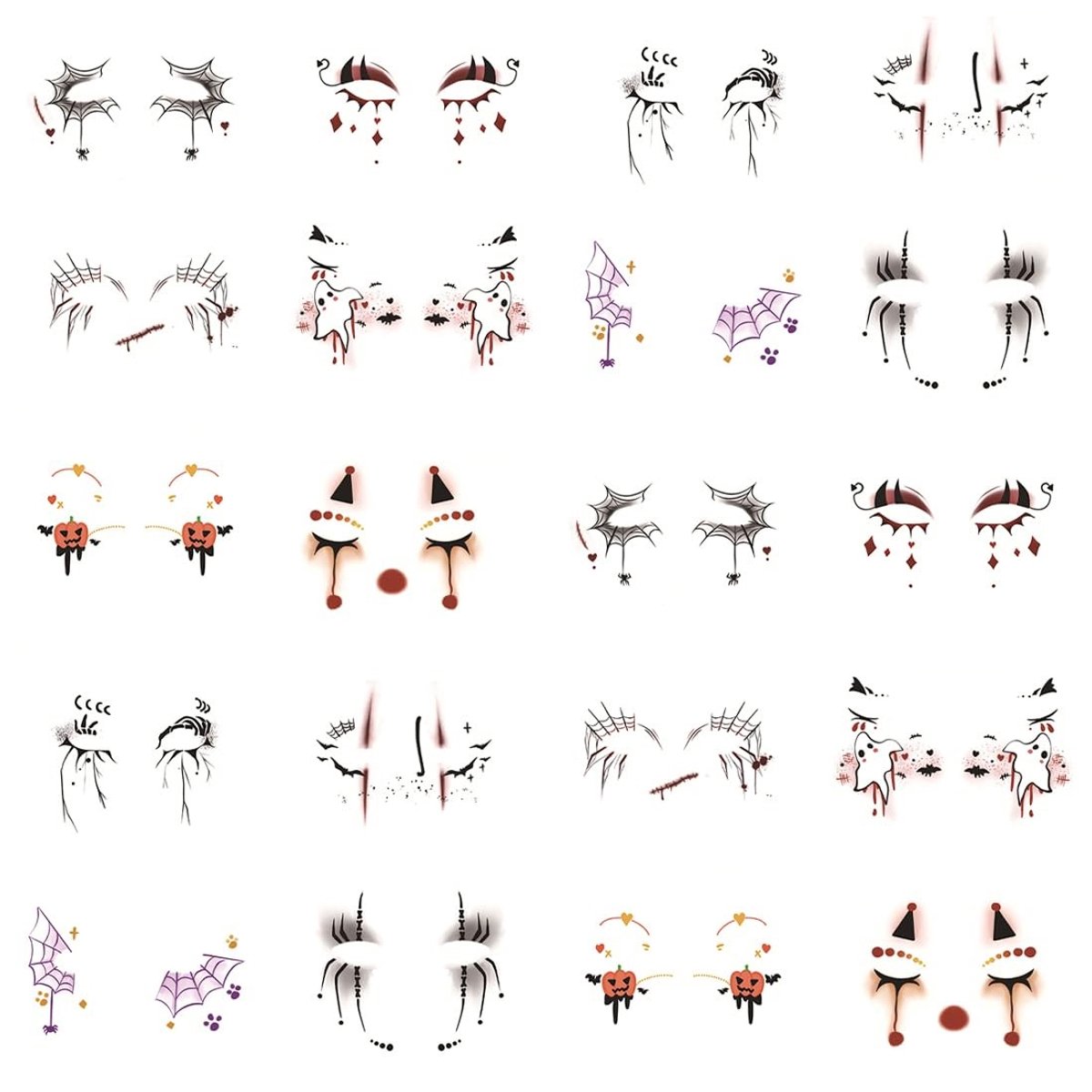 Dailygoods- Gezichtstattoos 20-delig - Tatoeages - Tatoeages Kinderen
