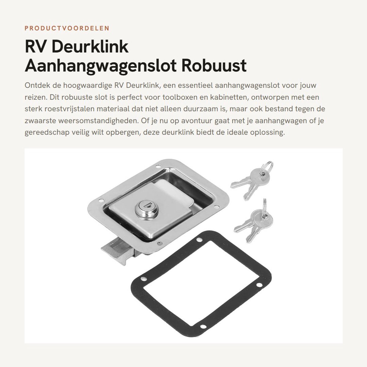Dailygoods- Deurklink Roestvrij Staal - Deurklink Vergrendeling - Deurklink Bescherming - Deurklink met Schild - Deurklink met Rozet - Weerbestendig Ontwerp