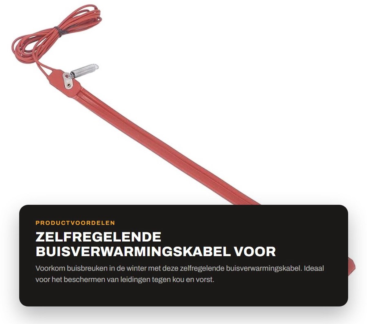 Dailygoods- Buisverwarmingskabel Waterdicht - Zelfregelende Verwarmingsband - Antivries - 15 Mm Breed - 730 Mm Lengte - Sneller Verwarmen - Verwarmingskabel