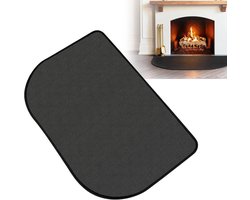 Vuurvaste Haardmat - Vonkbescherming Mat - Vloer Beschermen - Hittebestendig Materiaal - 80 x 50 cm - Zwart