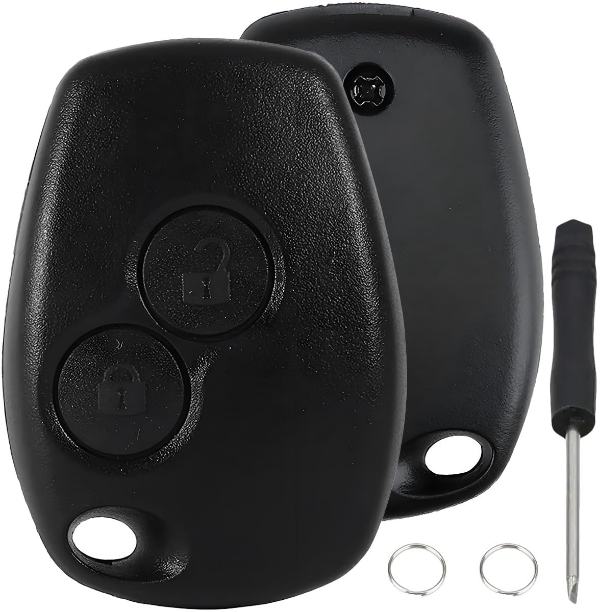 Dailygoods- Sleutelhanger Case - 2 Knoppen - Hoogwaardig Kunststof - Duurzaam - Compatibel met Renault/Dacia - Geschikt voor Vauxhall - Sleutelbehuizing