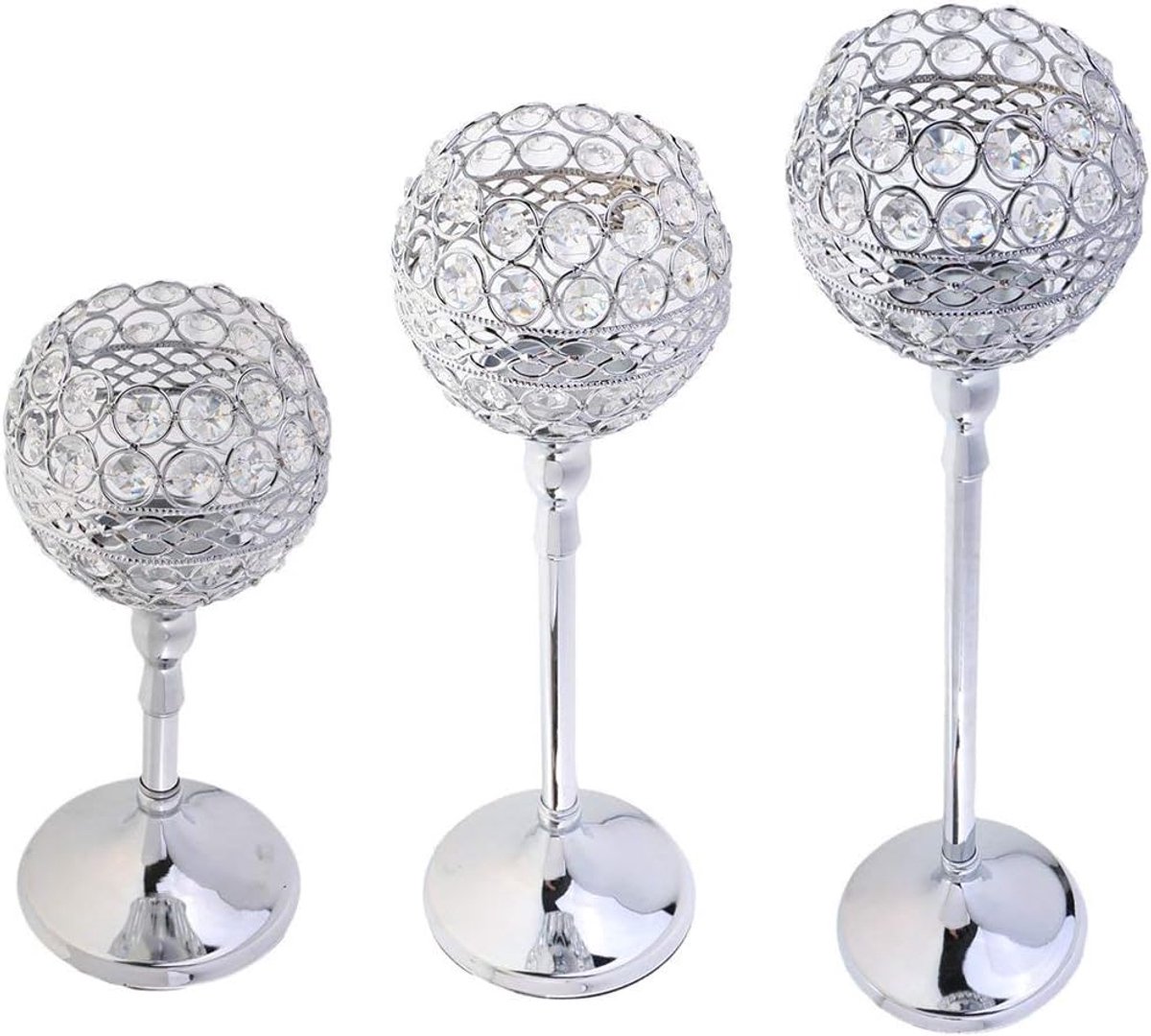 Kristallen Kandelaars - Decoratieve Houders - Romantische Sfeer - Handgemaakt Design - 3 Stuks - Niet Gespecificeerd