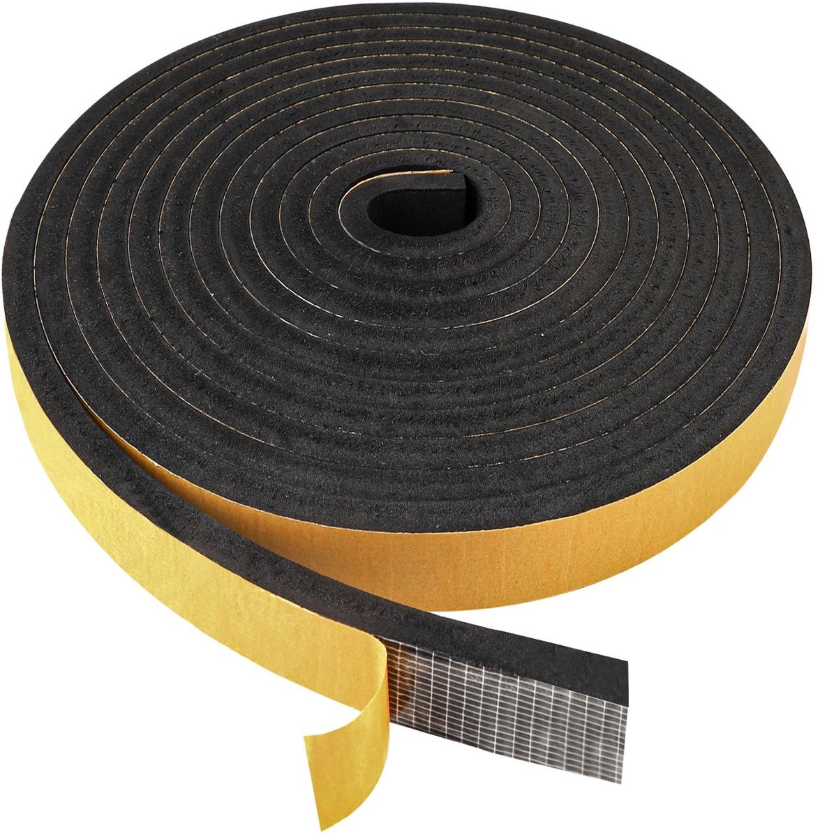 Dailygoods - 20m Schuimrubber Zelfklevend 6x3mm, Dichtband Zelfklevend Schuimstrook, Dichting Schuimrubber voor Deur Raam, Anti-botsing, Geluidsisolatie (6x3mmx20m)