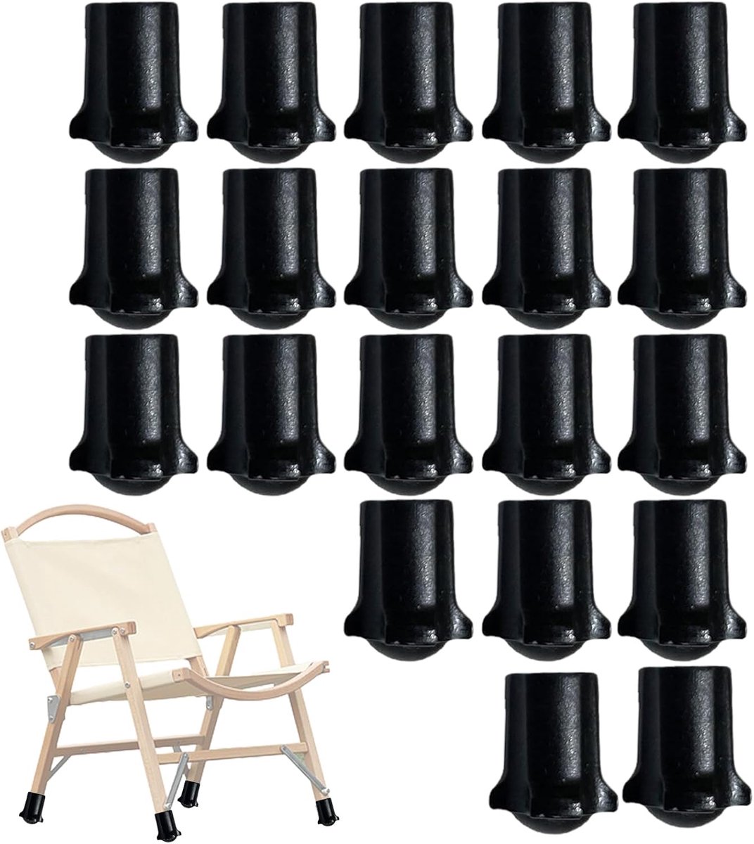 Stoelpootdoppen - Vloerbeschermers - Krassen Voorkomen - Anti-slip Rubber - 20 Stuks - Multicolor