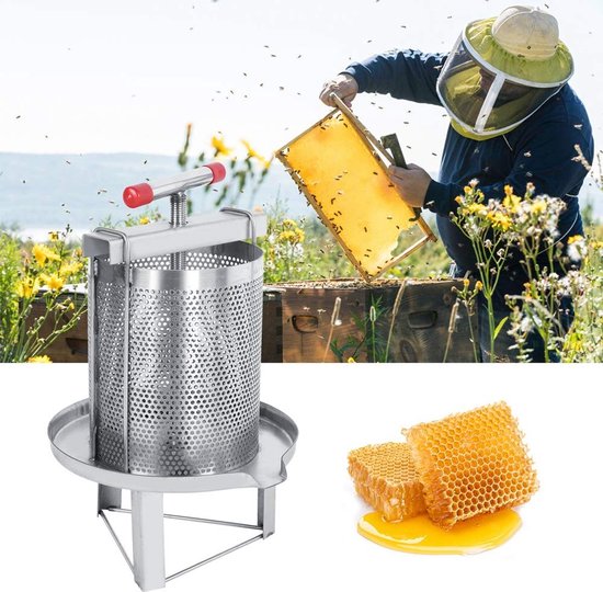 Dailygoods- Honingpers Handmatig - Roestvrij Staal - Bijenteeltuitrusting - Filter - Hoogte 47,5 cm - Gewicht 8700 gram - Honingextractor — afbeelding 5
