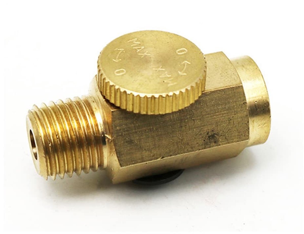 Dailygoods- Luchtstroomregelaar 1/4 inch NPT - Messing Ventiel - Luchtdruk Compressor - Besturingsgereedschap - 40 mm Lengte - Corrosiebestendig - Luchtventiel