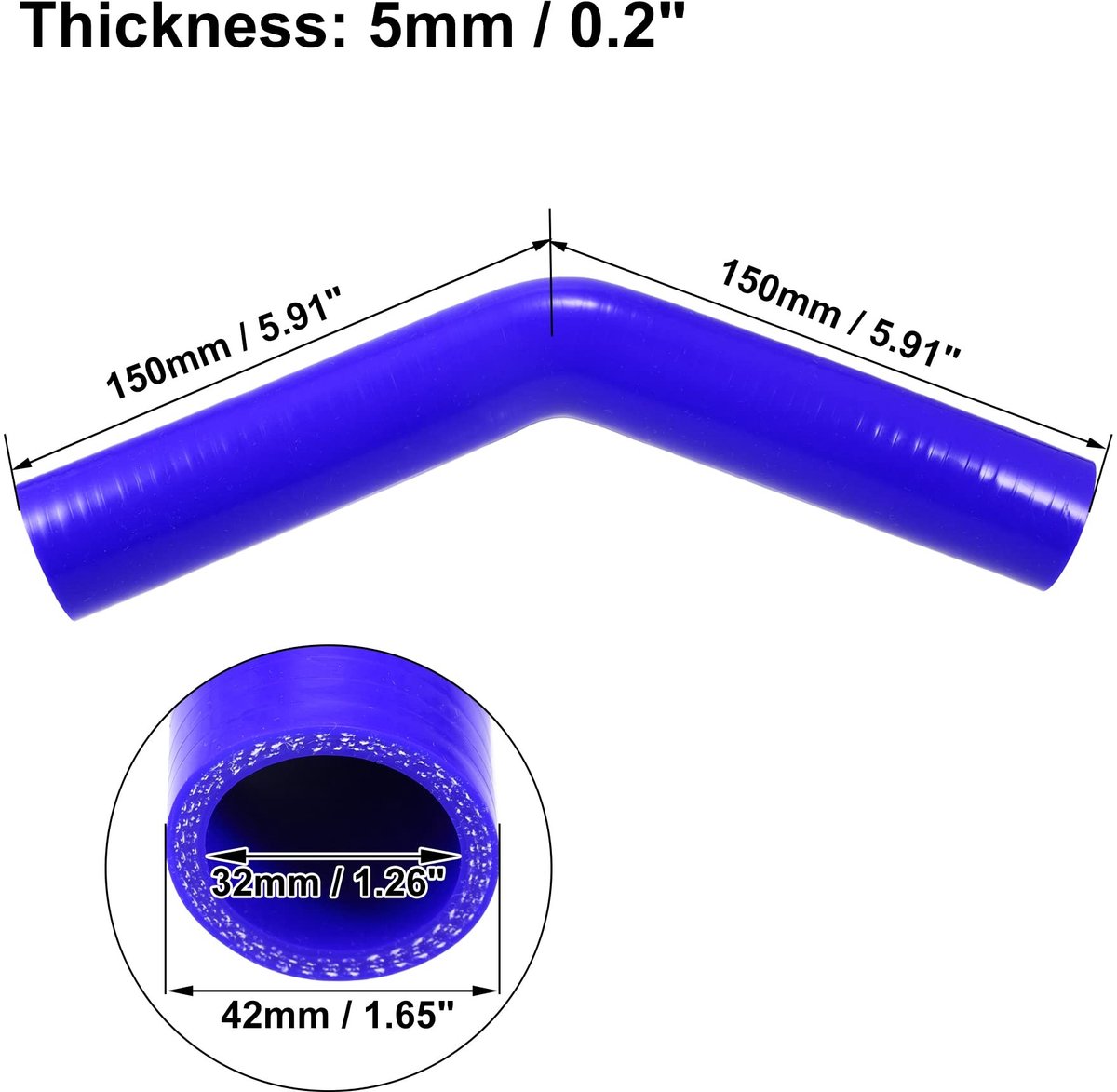 - Universele 32mm Koppelstuk - Silicone Slang voor Auto - Blauw - Verbeterde Prestaties - Koelsysteem Verbinding - Niet Geschikt voor Bra