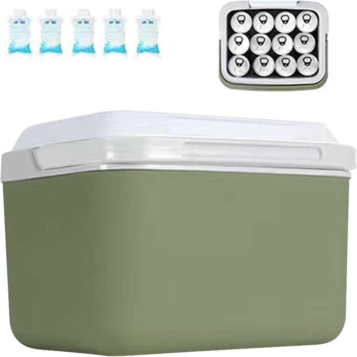 Geïsoleerde Koelbox - Voedselbox Campingbox - Dranken Koel Houden - Draagbaar 5 Liter - 27 x 20.5 x 19.5 cm