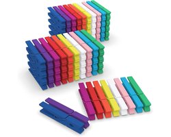 Gekleurde Houten Wasknijpers 100 Stuks - Knutsel Wasknijpers 2,9 Inch - Kledingknijpers voor Ophangen, Klaslokaal, Decoratie en DIY