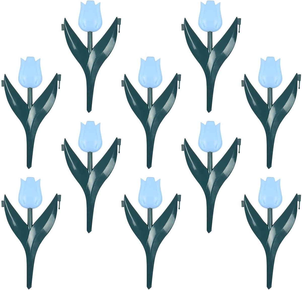Tuinrand Bloemen - Decoratieve Omheining - Tuinranden Maken - Duurzaam PP Materiaal - 10 stuks - Blauw