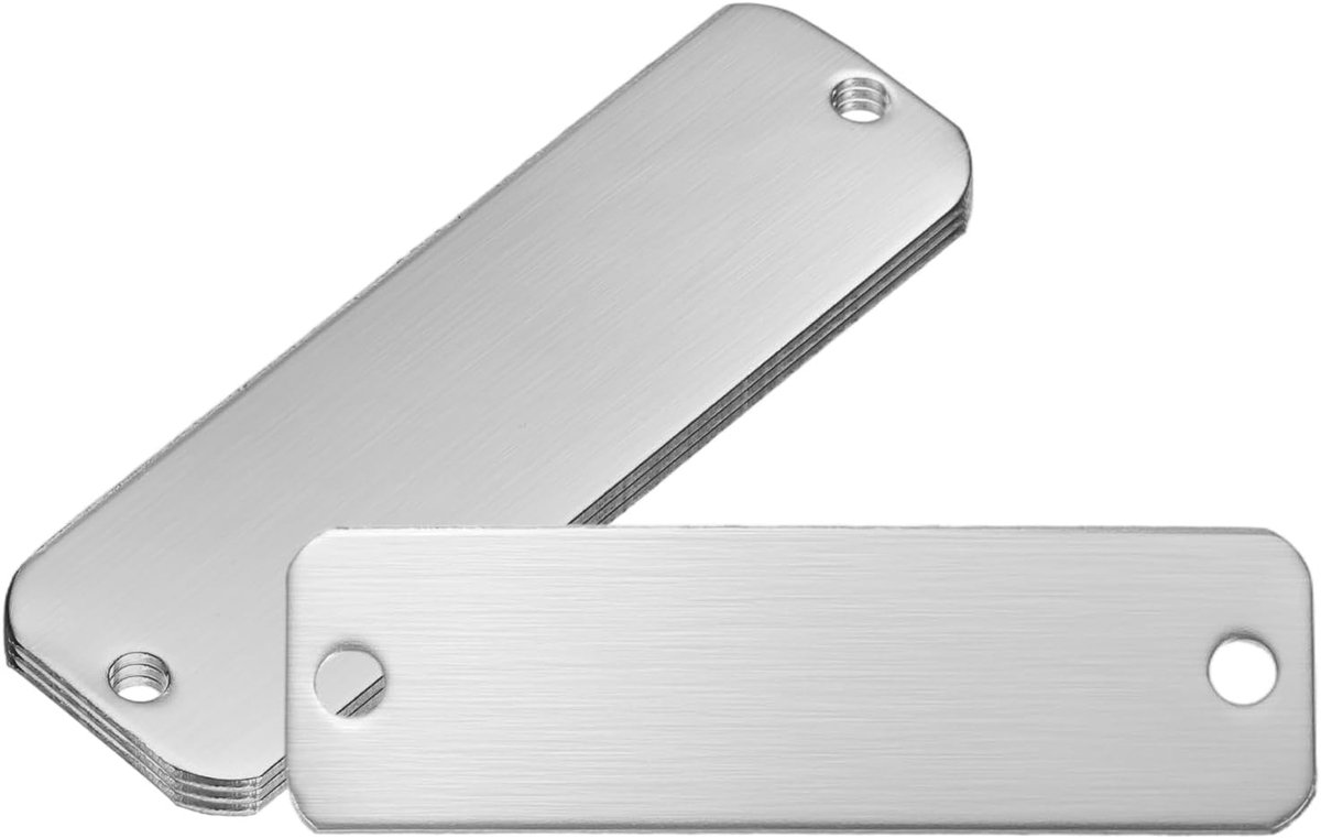 Lege Naamplaten - Gegraveerde Plaat - Personaliseren - Duurzaam Roestvrij Staal - 63 x 2 cm - Zilver