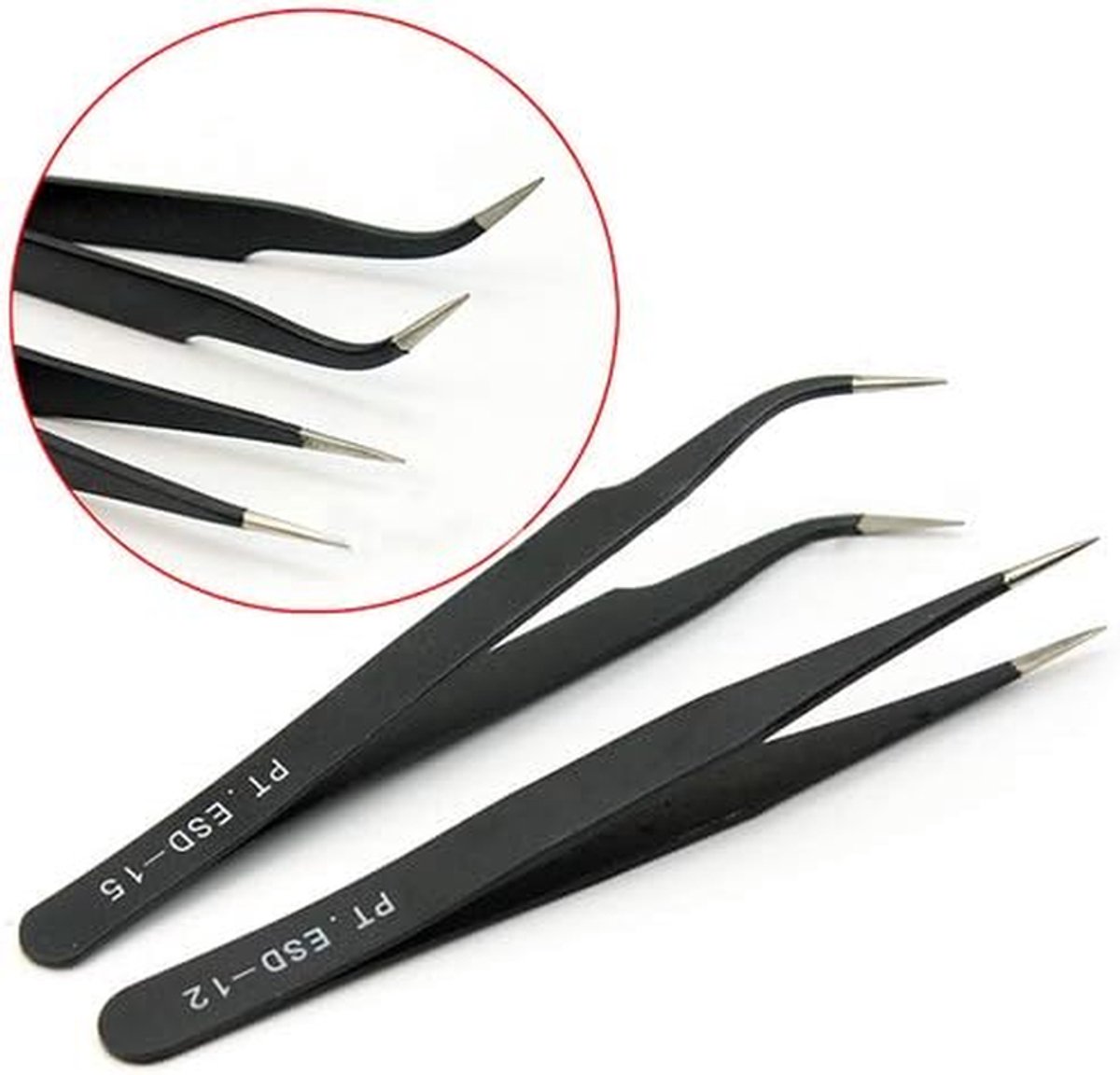Pincet Set - Precisie Tools - Wimper Styling - Fijne Puntige Tips - 120 mm - Willekeurig